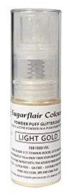 Sugarflair Powder Puff Glitter Dust Spray - Light Gold 10g