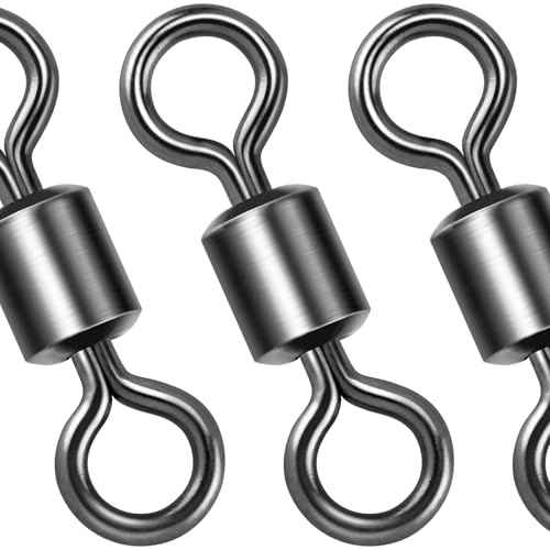 Dr.Fish Barrel Fishing Swivels, Available from #12-#12/0, Stainless Swivels Fishing Tackle Saltwater, Freshwater, Leader/Line/Lure Connector #3 80LB