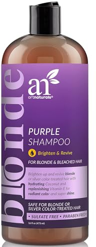 Artnaturals Purple Shampoo – (16 Fl Oz / 473ml) – Protects, Balances and Tones – Bleached, Color Treated, Silver, Brassy and Blonde Hair - Sulfate Free