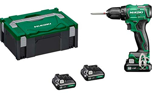 HiKOKI Akku Bohrschrauber DS12DD (12V, 38 Nm, 2 Gang, bürstenloser Motor, LED Licht, Koffer, inkl. 2 x 4,0 Ah Akku und Ladegerät)