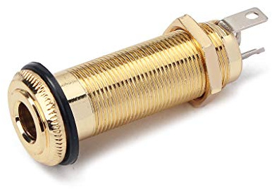 Alnicov Stereo-Kupfer-Zylinder Mono Klinkenbuchse für Gitarren/Bass, 4-polig, Gold