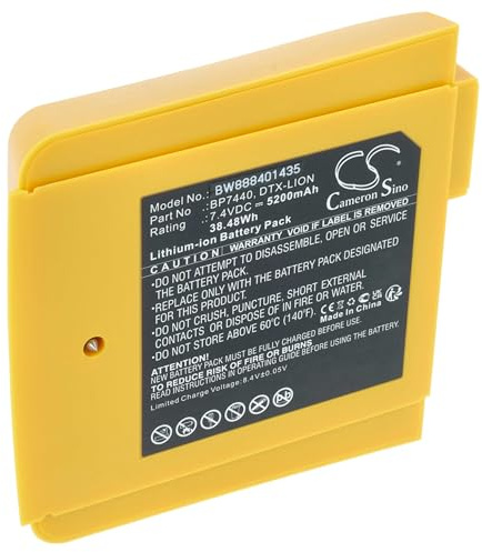 vhbw batteria compatibile con Fluke DTX-1200-M, DTX-1200-MS, DTX-1800-M, DTX-1800-MS dispositivo di misurazione (5200mAh, 7,4V, Li-Ion)