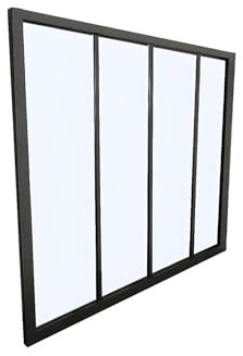 Vente-unique-Atelier-Glaswand - 120 x 105 cm - thermolackiertes Aluminium - Schwarz - Bayview
