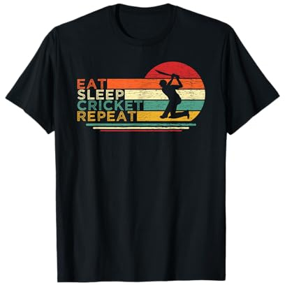 Funny Eat Sleep Cricket Repeat For The Cricket Player T-Shirt