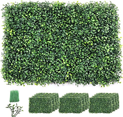 bimiti Künstliche Pflanzenwand 12 Stück Künstliche Pflanzen Rasen Wand UV Geschützt Künstliche Hecke Pflanzewand Faux Pflanzenmatten für Garten Hinterhof im Freien und Indoor Home Wedding Dekoration