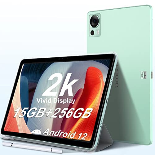 DOOGEE T20 Android Tablet 10,4 Zoll, 15 GB + 256 GB/TF 1 TB Tablet PC 4G LTE + 5G WiFi, 16 MP + 8 MP, FHD 2000 x 1200, 8300 mAh, Octa-Core/Face ID/PC Mode/OTG/GPS mit Hülle