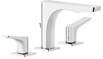 Gessi Rilievo, Drei-Loch-Waschtisch-Armatur, mit Ablaufgarnitur, Ausladung 154 mm, 59011, Farbe: Chrom