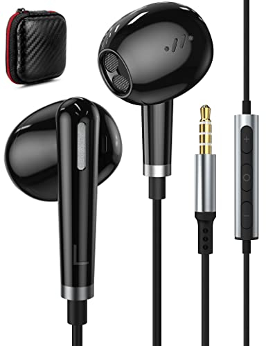 ACAGET écouteurs 3,5 mm,écouteurs avec Fil, Casque de Sport Intra-auriculaire stéréo avec Microphone,contrôle du Volume pour Samsung Galaxy A15 A15 A23 A25 A72 S10+,pour Redmi Note 14 13 12 Pro+ 11S