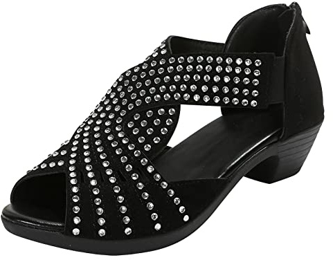 HAOLEI Women Diamond Sandals Sequin Pointed Toe Kitten High Heel Latin Ballroom Dance Shoes Glitter Rhinestones Salsa Latin Dancing Heels