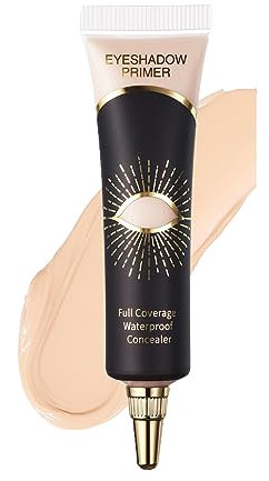 Eyeshadow Primer - Cream Eye Primer - Eye Base for Long Lasting Eye Makeup - Cream Colorful Eyeshadow Base for Eyelid - Matte Full Coverage Concealer Makeup for Mature Skin (01 IVORY)