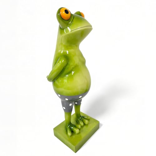 colourliving Frosch Dekofigur lustiger Badefrosch grün Gartenfigur Pooldeko Froschfigur Deko Frosch Schwimmer und Nichtschwimmer (Nichtschwimmer, 30 cm)