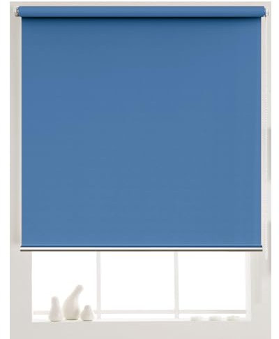 Rollos für Fenster ohne Bohren 80 x 160 cm Tag-Nacht-Rollo ohne Bohren, Thermorollo Sichtschutz Hitzeschutz, Seitenzugrollo Verdunkelung für Fenster, für Alle Türen und Fenster, Dunkelblau