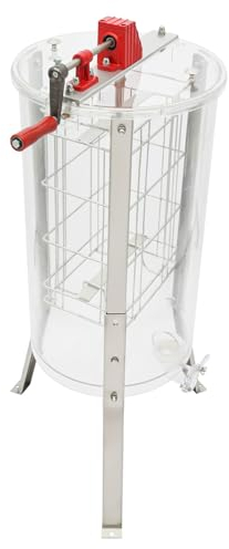 Manual 2 Waben Honigschleuder Acryl Bienenschleuder 2 Frame Honigextraktor Separator Handbuch Wabenspinnertrommel Honig-Extraktor mit Abdeckung