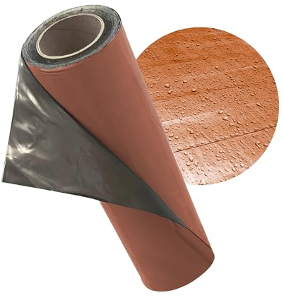 Ultiness® Dachfolie Aluminium selbstklebende Folie, Alternative zu Dachpappe, KSK Dachbahn für Schuppen, Carports und mehr 5 x 1 Meter (Ziegelrot)