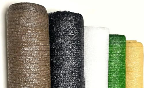 Mugar- Malla de Sombreo 90g/m2-85-90% de Ocultación- Lonas para Sombra y separación parcelas (Marrón, 4x10m)