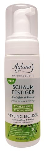 Ayluna Naturkosmetik, Schaumfestiger Bio-Coffein & Bambus, starker Halt, 150 ml, vegan & bio
