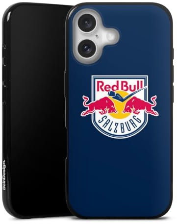 Silikon Hülle kompatibel mit Apple iPhone 16 Case schwarz Handyhülle EC Red Bull Salzburg Offizielles Lizenzprodukt Eishockey