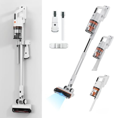 KB ELEMENTS Aspirateur sans fil, 400 W, 38000 Pa 1,6 kg, jusqu'à 35 min, avec support mural, sans sac, filtre Hepa, blanc