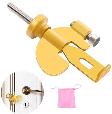 PAJWITHL Portable Door Lock - Suitable for Travel Hotels, Homes,College Apartments with Increase Security, Adjustable, Easy to Install (Yellow)