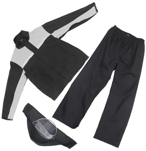 LALADEFIEE Regenanzug Für Herren Outdoor-motorrad-regenbekleidung Bestehend Aus Regenjacke Und Regenhose Und Atmungsaktiv Mit Reflektoren Für Hohe Sichtbarkeit