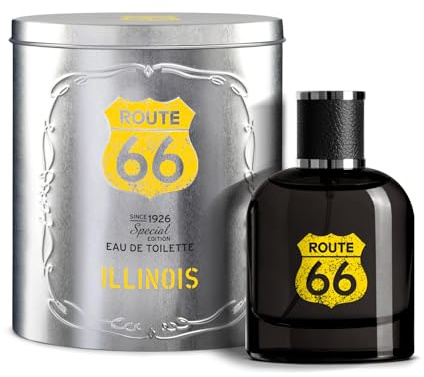 ROUTE 66 Illinois | Confezione Regalo Special Edition Profumo 100ml | Scatola di Latta, Fragranza Intensa e Distinta