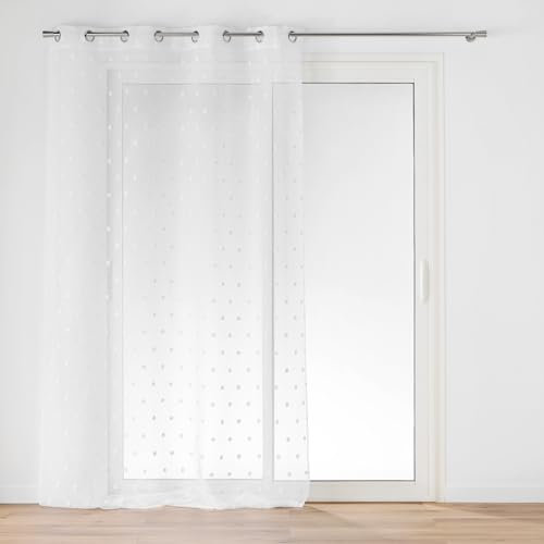 Douceur d'Intérieur, Tenda con occhielli (140 x 280 cm) Pompinou, vela sabbiata con pompon