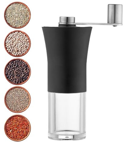 Manual Coffee Grinder, Grinder in acciaio inox, macinino a mano, macinino per caffè, macinino per macinare, macinino a grana e noce, misura regolabile e durevole, macinino per caffè, macinino