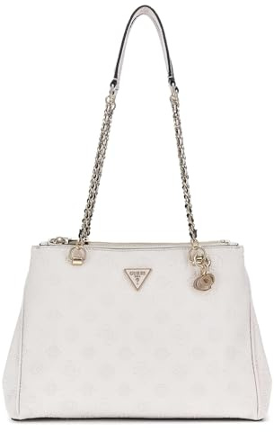 GUESS Cresidia Status Shoulder Satchel Bag Cream White