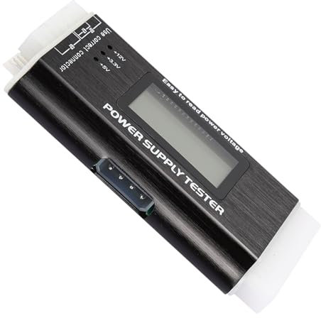 LCD Computer Power Ply Tester in Aluminum, Compatible with 20/24Pin ATX, BTX, ITX, TFX