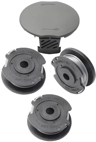 Bobine Fil Coupe Bordure et Capuchons de bobine Compatible avec Bosch EasyGrassCut 18v-26 18V-230 18v-260,ligne de bobine de remplacement (3 Bobine et 1 Capuchons de bobine)