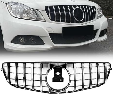 Gangying W204 GT Style Kühlergrill Frontgrill für Mercedes C-class W204 S204 C180 C200 C250 C300 C350 C400 2008-2014 Schwarz glänzend（Nicht passen C63，ohne Kamera）
