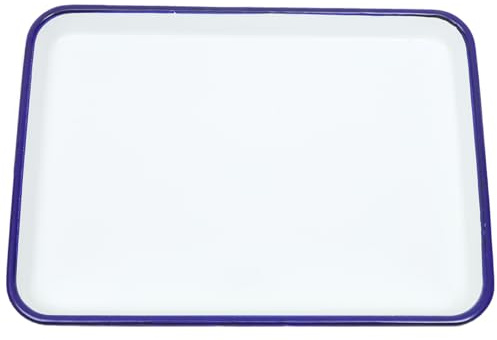 Enamel Baking Tray Set - Retro White Enamel Roasting Tin 27X19Cm for Baking and Storage - Easy to Clean Kitchen Essential