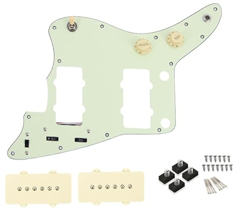 Loaded Guitar Pickguard Prewired Wiring Harness for Jazzmaster Electric Guitar with Pickups (Mint Green)