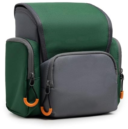 PKIMKM Outdoor Fernglas-Brusttasche Mit Regenschutz, Atmungsaktiver Netzgurt, 23 X 14 X 23 cm, Grün Und Grau (Green)