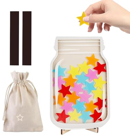 Tarro de recompensa magnético, de refuerzo positivo, rastreador de objetivos divertidos, tablero magnético de estrella con fichas para niños, incentivos de aprendizaje, actividades de