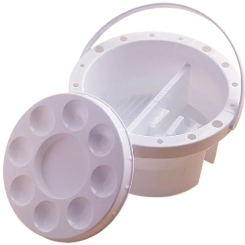 GIYXHU Brush Cleaning Bucket With Lid Paint Brush Washing Bucket Paint Brush Palette Paint Brush Holder Paint Brush Washer