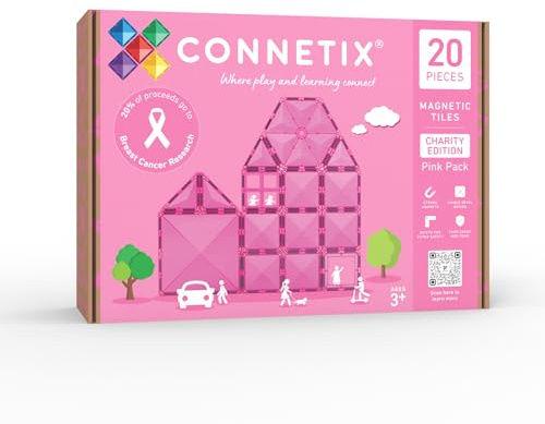 CONNETIX Magnetiska plattor Charity Edition rosa pack, 20 stycken