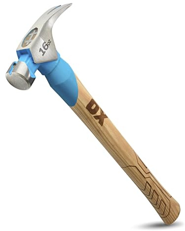 OX Pro Smooth Face Framing Hammer 16oz, Anti-Vibe, Hickory Handle | Framers Claw Hammer for Nailing & Forming – Anti-Vibe Hickory Shaft, Balanced Forged Head for Carpenters & DIY