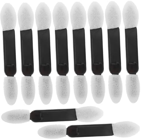 Beaupretty 50pcs Double-headed Eyeshadow Brush Kit Lightweight Sponge and Plastic Handle round Head Detail Makeup Applicators for Daily Use and Festivals