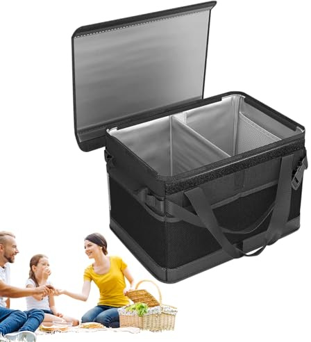 Picknicktasche, tragbare, Faltbare Tragetasche, auslaufsichere Kühltasche, für Reisen, Park, Outdoor, Freizeit, Grillen, Familie, Camping, Roadtrip