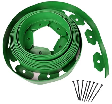 Kit flessibile for bordatura del prato senza scavo con punte da 5 m for aiuole giardino Per Aiuole(Green)