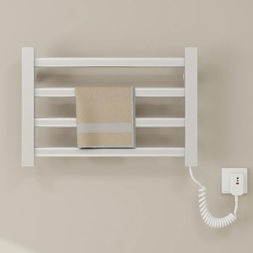 Scaldasalviette elettrico da parete, con temperatura costante di 55 °C e prevenzione delle bruciature, scaldasalviette da bagno, design a schermo piatto
