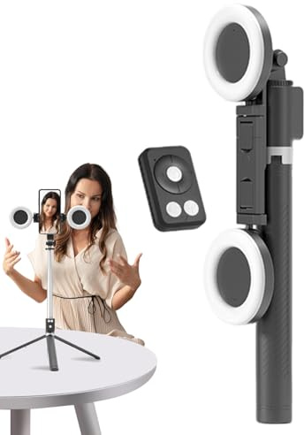Trépied Téléphone 6-en-1 avec Lumières LED – Selfie Stick Et Support De 67 Cm | Trépied Portable avec Télécommande sans Fil pour Streaming, Vlog, Photo, Réunions Et Vidéo Conférence