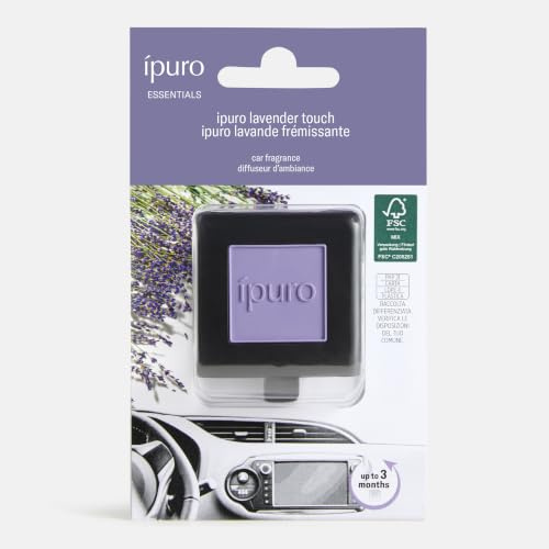ipuro Car Line Autoduft Clip LAVENDER TOUCH - Auto Lufterfrischer mit Lavendel, Minze, Blüten & Moschus Duft - Autoparfum entspannend beruhigend & frisch - Duftclip für Auto Innenraum