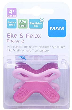 Verdes 10V90065816V10 MAM Bite & Relax Beißringe für Babys Phase 2, 6 Stück, Blau/Weiß
