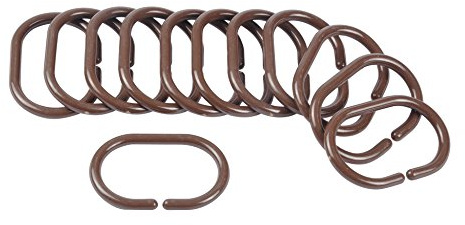 Interior 6CRD005CH Douceur Anillos Cortina de la Ducha 12 Piezas de Chocolate Opacas 4 x 0,4 x 6 cm