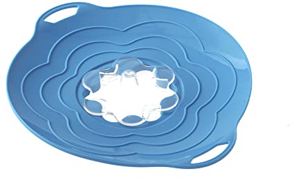 Silikomart | Silikondeckel Vapo Twist mit abnehmbarem Deckel, Farbe Blau, Maße Ø220 mm, Made in Italy