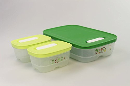 TUPPERWARE Kühlschrank 1,8L flach grün + 375 ml (2) limette KlimaOase P 23835