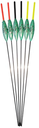 SRG Pole Floats SRG004 Pack of 6 x Pole Floats choose from (0.1g / 0.2g / 0.3g / 0.4g) (6 x 0.2g (6 x Yellow Tip))