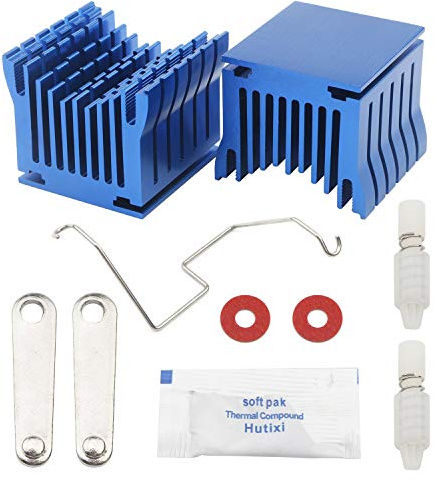 Unxuey 2Pcs Set Desktop Universal Computer Cooling Fan Motherboard Mute 3Pin Aluminium Heatsink South North Bridge 4cm Fan Blade for PC Computer 1.57 * 1.57 * 1.49inch